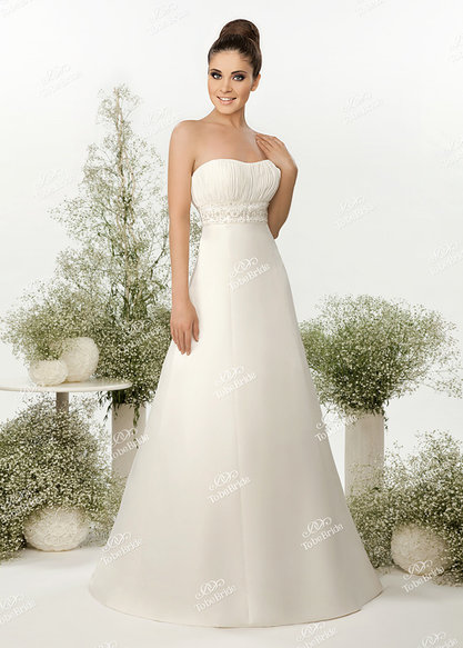 Свадебное платье А-силуэт без лямок