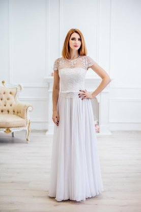 Прямое свадебное платье из шифона "Мелита"